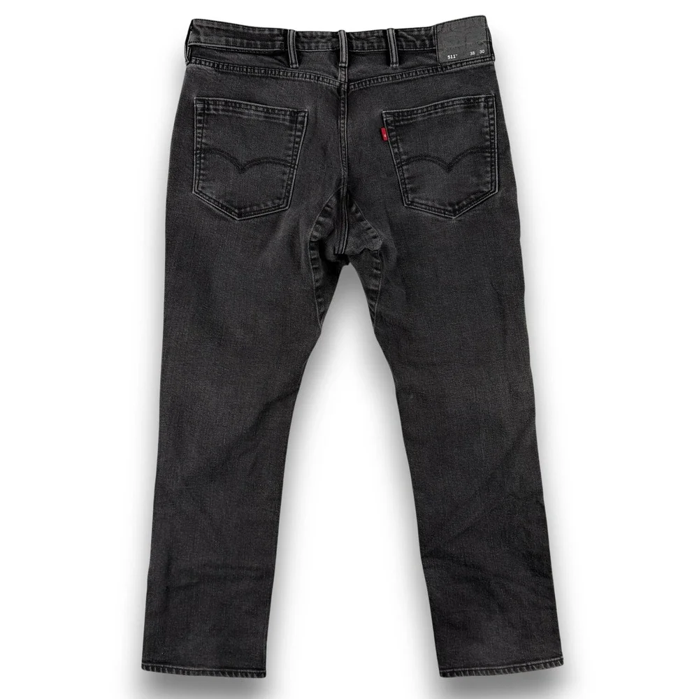 Levi's 511 Jeans Mens 38x30 Gray Slim Fit Reflective Selvedge Denim Gusset Pants